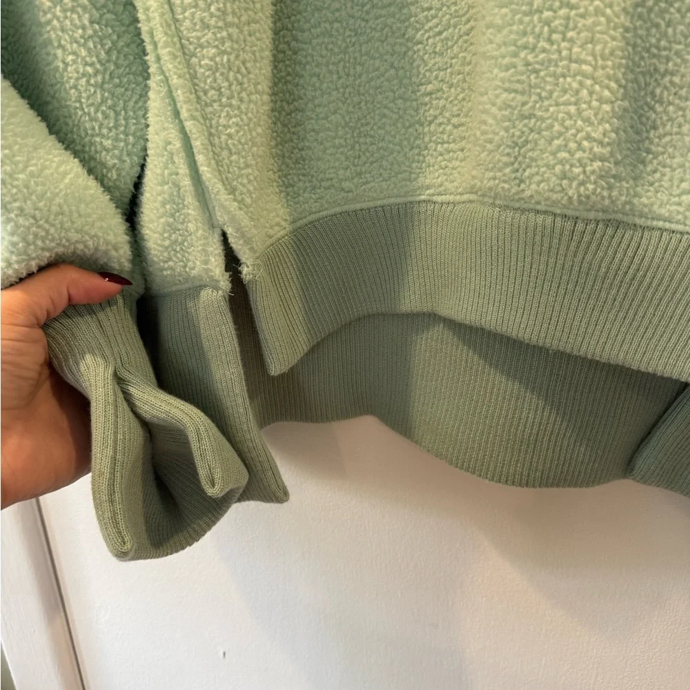 We The Free Camden Fleece Light Green Women's Crew Neck Sweater - Picture 3 of 5
